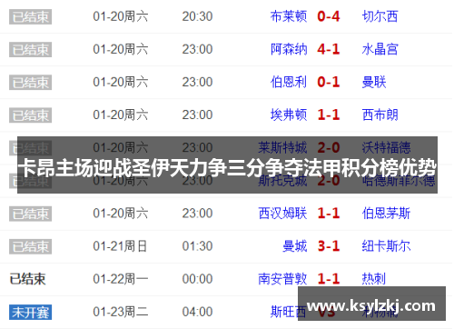 卡昂主场迎战圣伊天力争三分争夺法甲积分榜优势